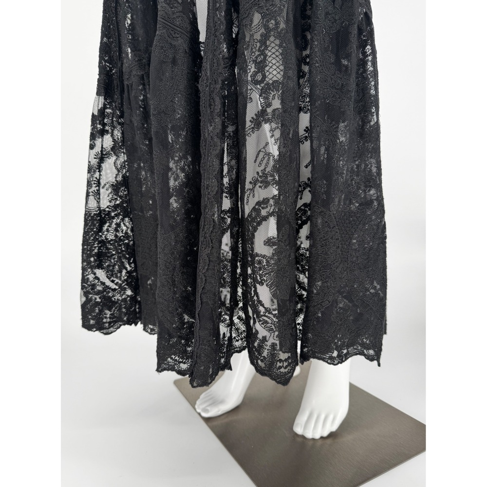 Double D Ranch Montoya Black Lace Maxi Dress Western Boho Women Medium RARE VTG - Picture 6 of 9